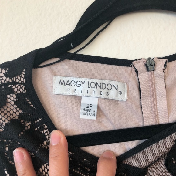 Maggy London Lace Dress • Black • Sz 2P - Picture 4 of 6